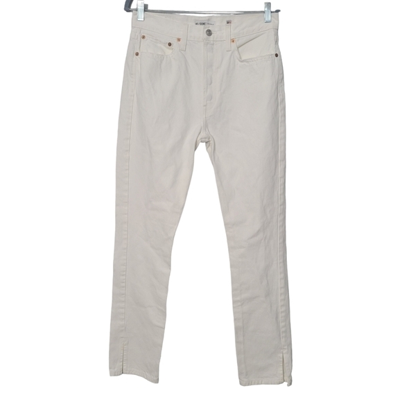 Re/Done Originals High Rise Straight in Off White - Picture 2 of 14